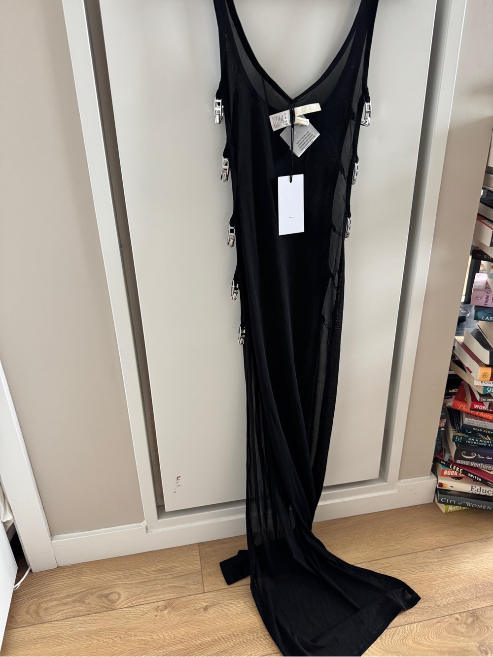 NEW WITH TAGS revolve long mesh flowing swimsuit coverup dress black